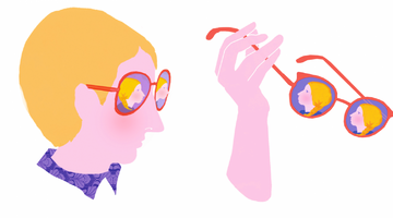 Illustraties (kleur) man met bril